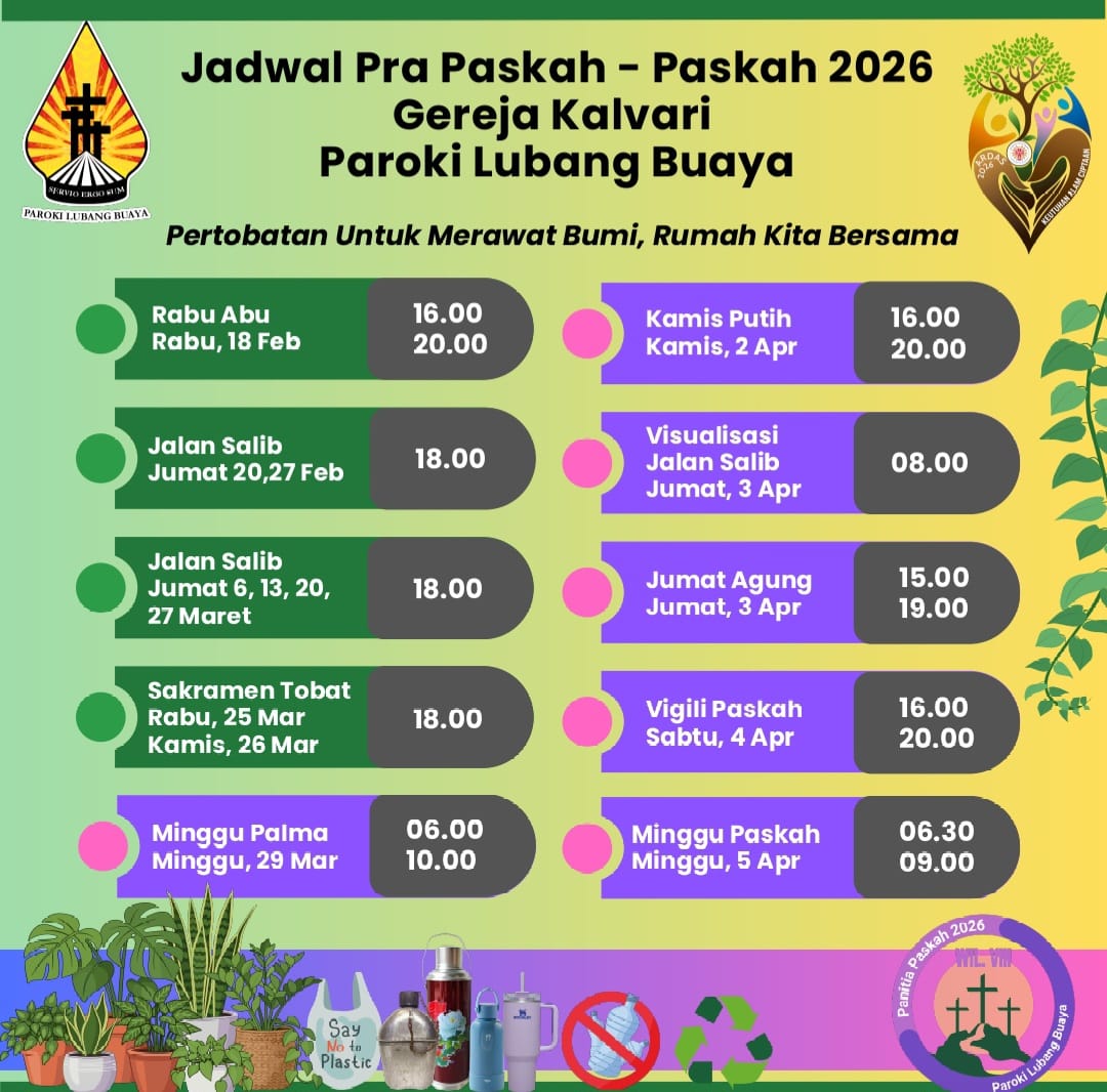 Kalvari Kraws Agenda Pra-Paskah & Paskah 2026 - Gereja Kalvari Lubang Buaya